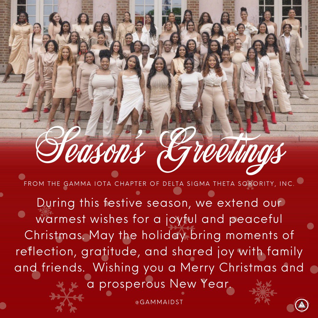 GammaIDST's tweet photo. Merry Christmas from the Gamma Iota Chapter of Delta Sigma Theta Sorority, Inc.🎄❤️ https://t.co/Ctc4CUgxaj