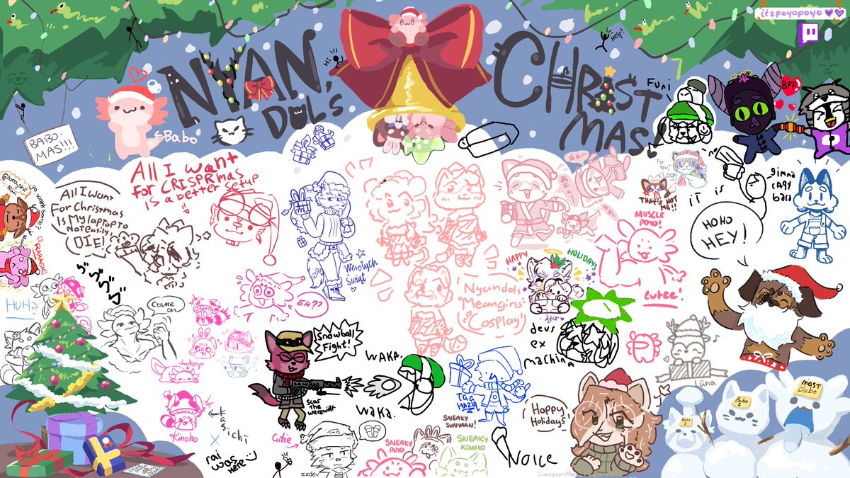 Merry Christmas Nyanko!🎀 Thank you so much for joining our first doodle stream!! We had so much fun and I hope you did as well😍 #superanimalroyale