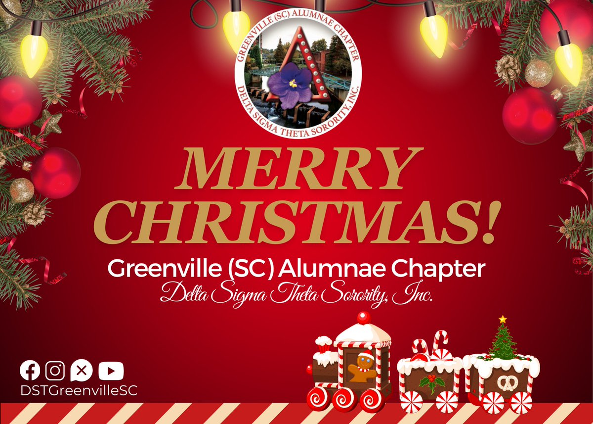 The Greenville (SC) Alumnae Chapter of Delta Sigma Theta Sorority, Incorporated wishes you a very Merry Christmas! May your holiday be filled with joy and love! Thanks for joining us in our countdown to Christmas! 
#GSCAC #DST1913 #MerryChristmas