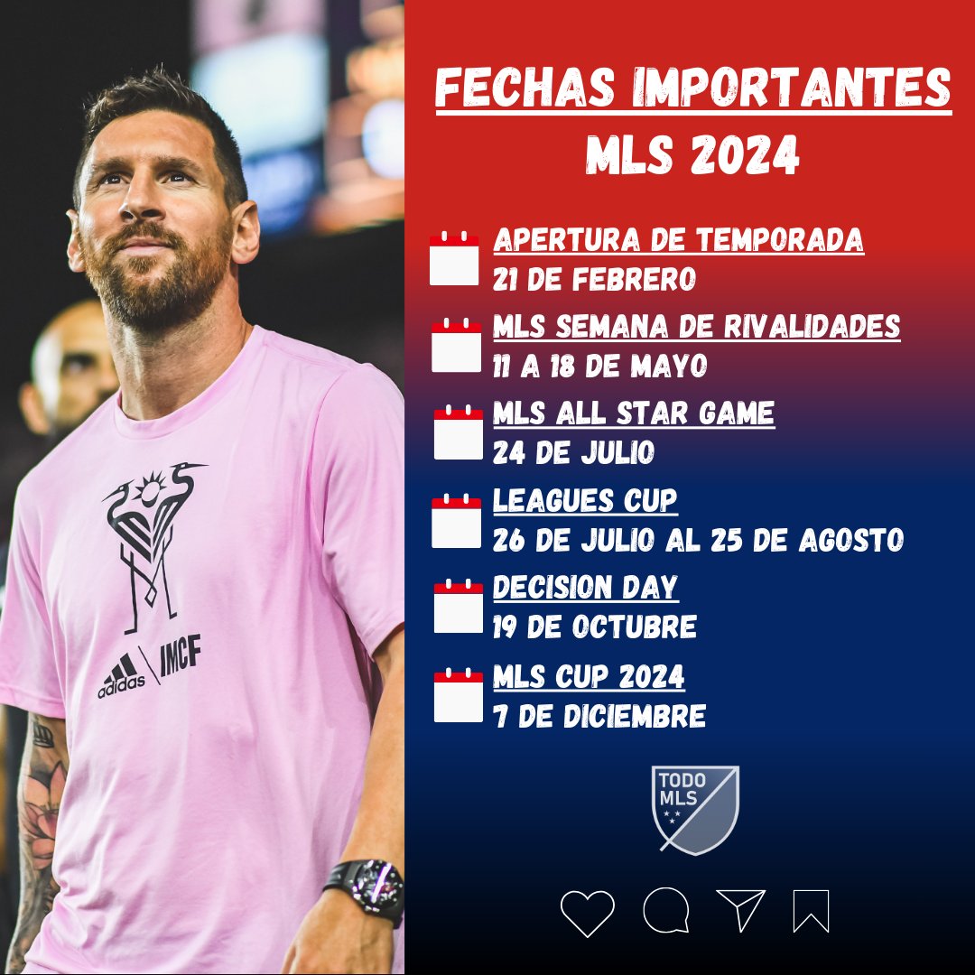 🚨 AGENDAR: FECHAS IMPORTANTES MLS 2024 🚨