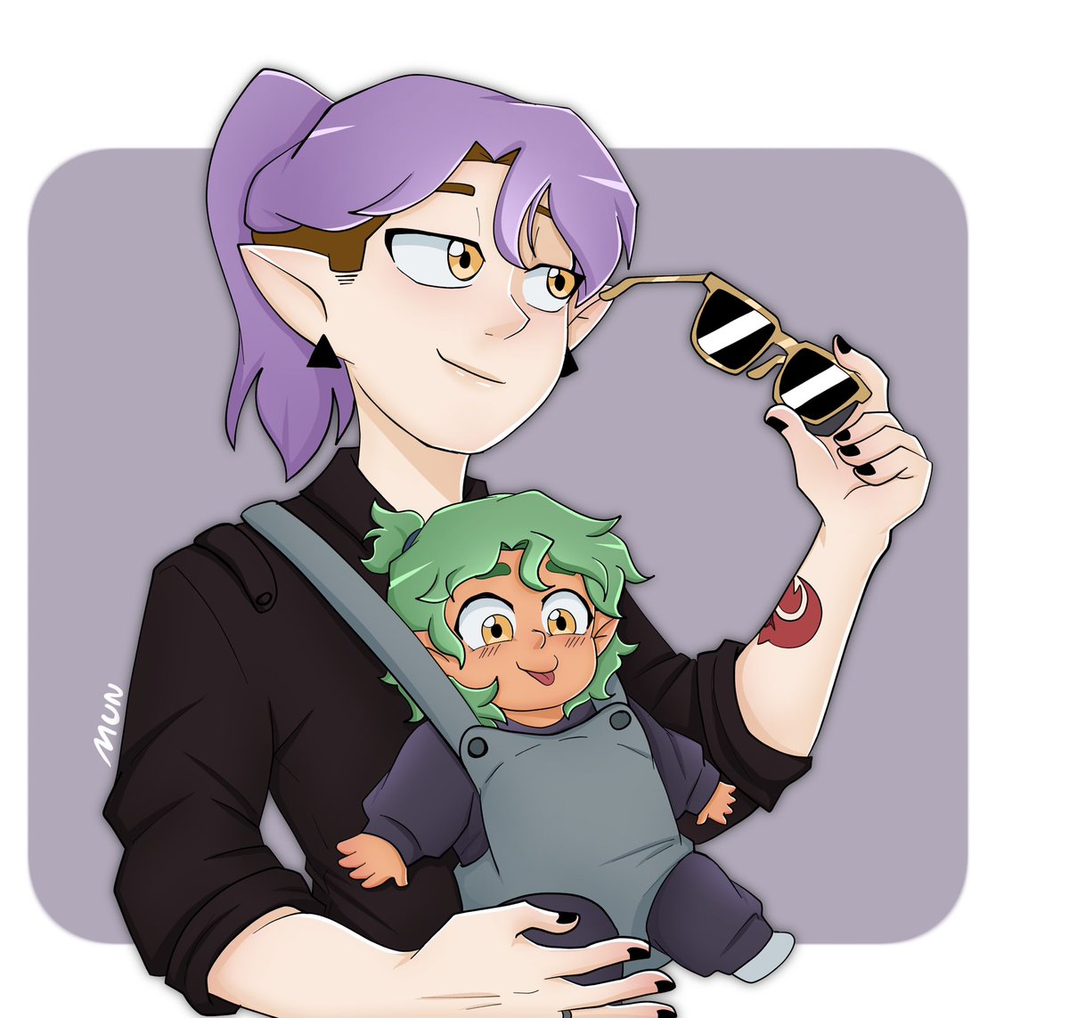 -Cool Mom- Cool Amity with her baby! 😎 Art is made by @Munsitart #TheOwlHouse #theowlhousefanart #toh #tohfanart #Amity #tohAmity #tohfankid