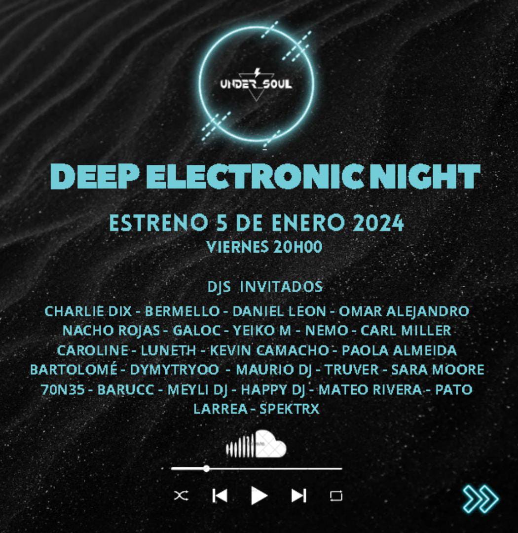 undersoulec's tweet photo. Este nuevo año se vienen nuevos proyectos, entre estos Deep Electronic Night una serie de sessiones con djs invitados de la escena local de Sto Dgo.  Cada set será publicado los viernes a las 20HOO en https://t.co/g1D1iIzaIF. Iniciamos el 5 de enero. 
#undersoul #djset #Ecuador https://t.co/hxjcfEM2LA