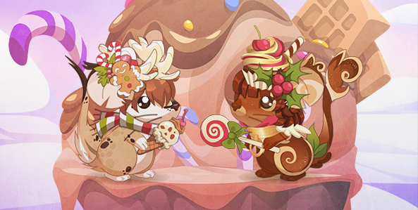 Transformice's tweet photo. Do you smell that in the air? Christmas is here, and we are baking a fresh batch of Cookies vs. Cakes outfits! Will you decorate gingerbread houses with #TeamCookies or pipe frosting with #TeamCakes? Hurry over to the shop before all the desserts are eaten! 🍪🆚🍰 https://t.co/xr48NdhoJr