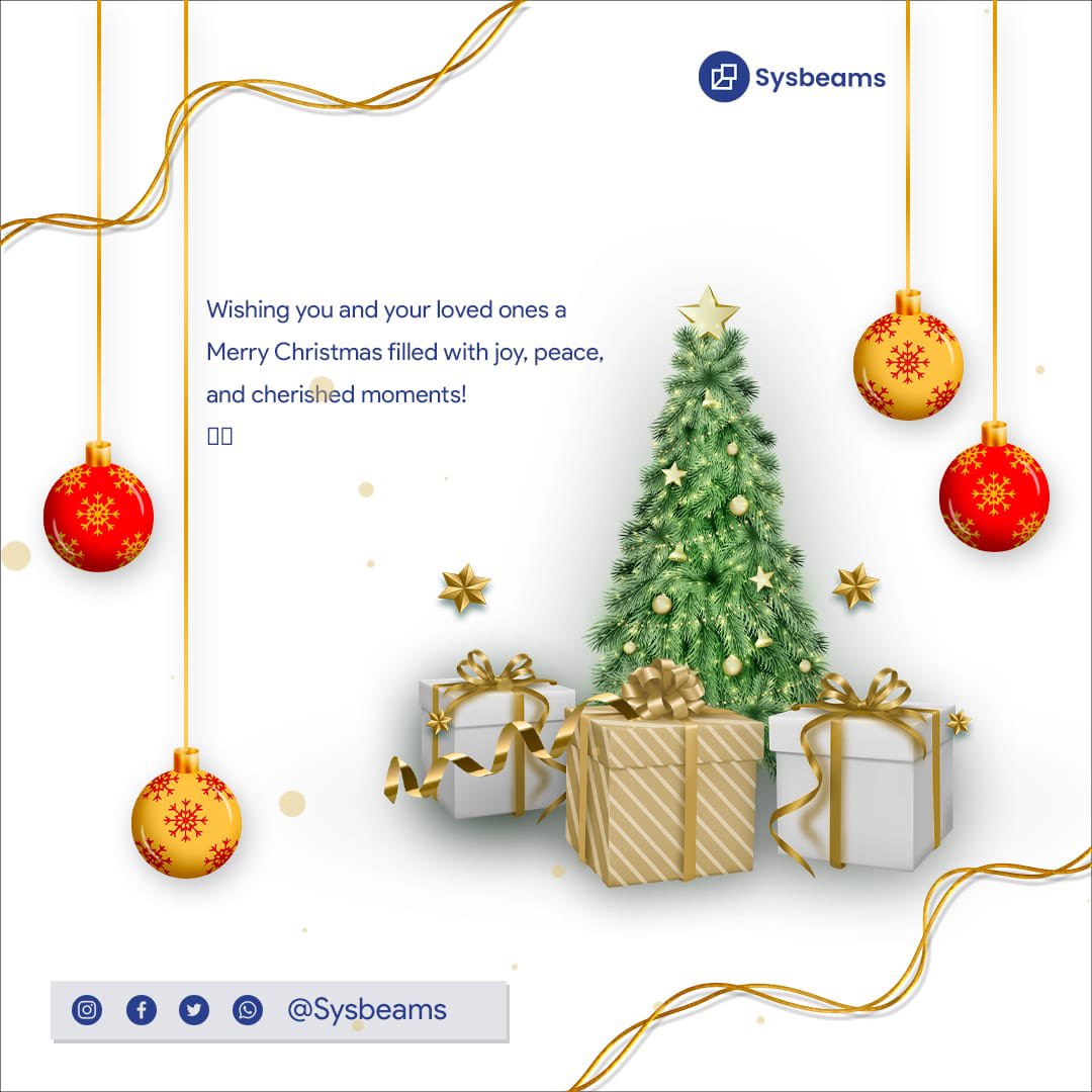 sysbeams's tweet photo. 🌟 Season's Greetings from Sysbeams! 🎄🎁

As the holiday season unfolds, we extend our heartfelt gratitude for the trust and partnerships that have enriched our journey throughout the year. May this Christmas fill your hearts with joy, harmony, and moments of innovation. https://t.co/kHcUo3fHcN