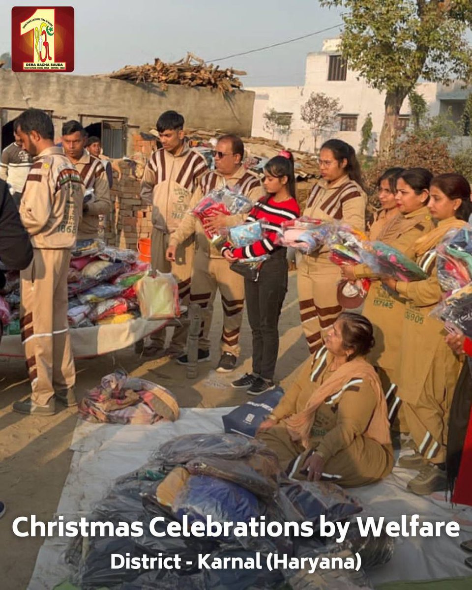 KantaBansal4's tweet photo. For #SpreadingHapiness followers of DeraSachaSauda celebrate festival of Christmas by doing welfare work like a warm clothes and other things distribute among needy persons inspiration by Saint MSG https://t.co/d6cRdB1V0p