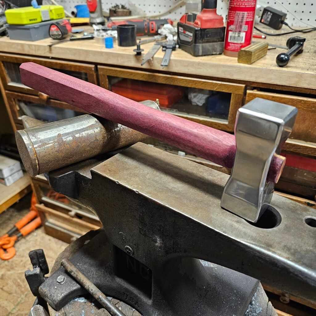Balegedoo's tweet photo. Where we last left off, we had a lump of an old excavator pin we had squared up. Now that Christmas has came and went, we can see what that lump became. 
#hammer #blacksmithing #machining https://t.co/baHHmFAeCv https://t.co/uPU6V6zL6r