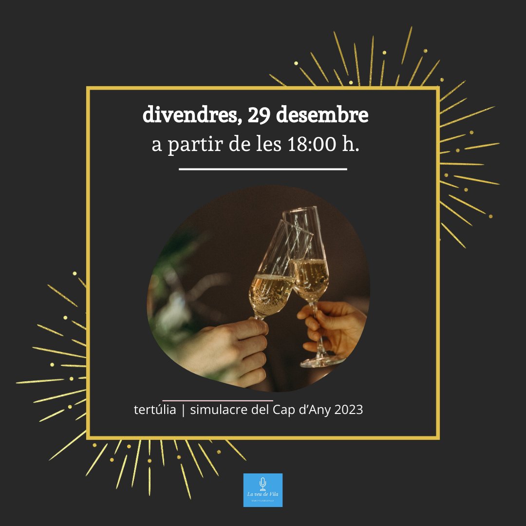 ATENCIÓ! Aquest divendres, a <a href="/laveudevila/">La veu de Vila</a> (Ràdio Viladecavalls) celebrem el darrer programa de l'any 2023 amb convidats molt especials.

T'hi sumes? Envia'ns un missatge i vine a brindar amb nosaltres a l'estudi de Ràdio Vila!

#ràdio #comunitat #nadal