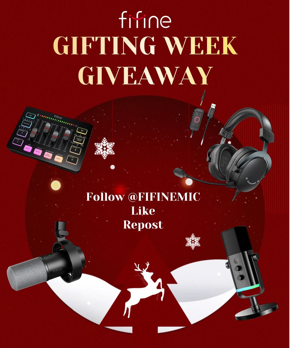 FIFINEMIC's tweet image. 🎁We're keen to be your best Christmas &amp;amp; New Year gift with FIFINE hottest product of 2023 to gratefully feed back your support throughout the year.🎆

🔔𝓖𝓲𝓯𝓽𝓲𝓷𝓰 𝓦𝓮𝓮𝓴🔔

🧣Follow @FIFINEMIC
🧤Like
❤️‍🔥Repost

❄️4 winners will be announced on Jan 2nd, 2024