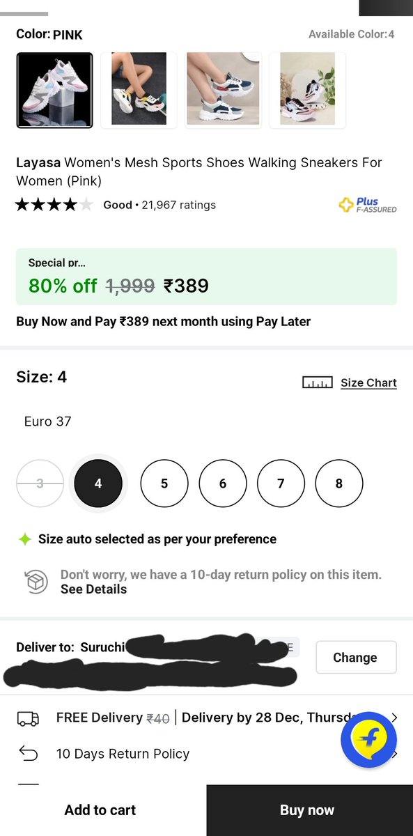 MrsSuruchi's tweet photo. @Flipkart I will never order anything ftom you now onwards. I had ordered a casual shoes. While ordering nowhere it was mentioned that it has a no returns policy, indeed it was written that it has 10 days return policy thats why I placed the order https://t.co/uepH78TxcH