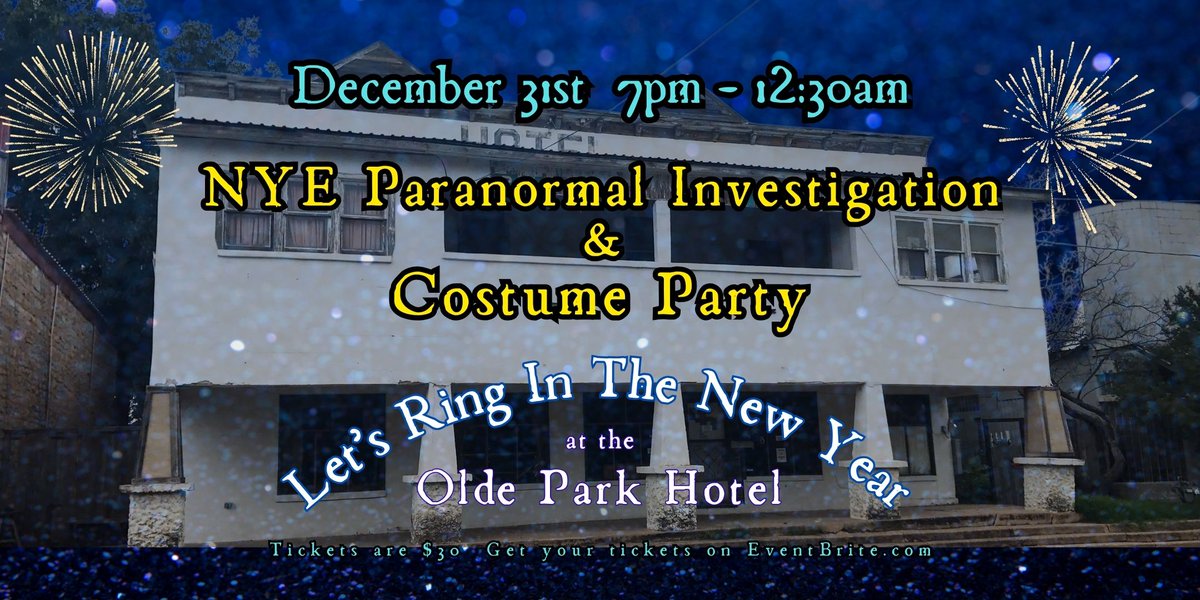 Join us Sunday, December 31st, 7:00 PM - 12:30 AM for a NYE #ParanormalLockdown & #CostumeParty @OldeParkHotel! 

Tickets are $30! Get ready for NYE Party like never before! Grab them before they disappear! 👻 👉 tinyurl.com/2p8ryha8

#NewYearsEve2024 #ThingsToDo