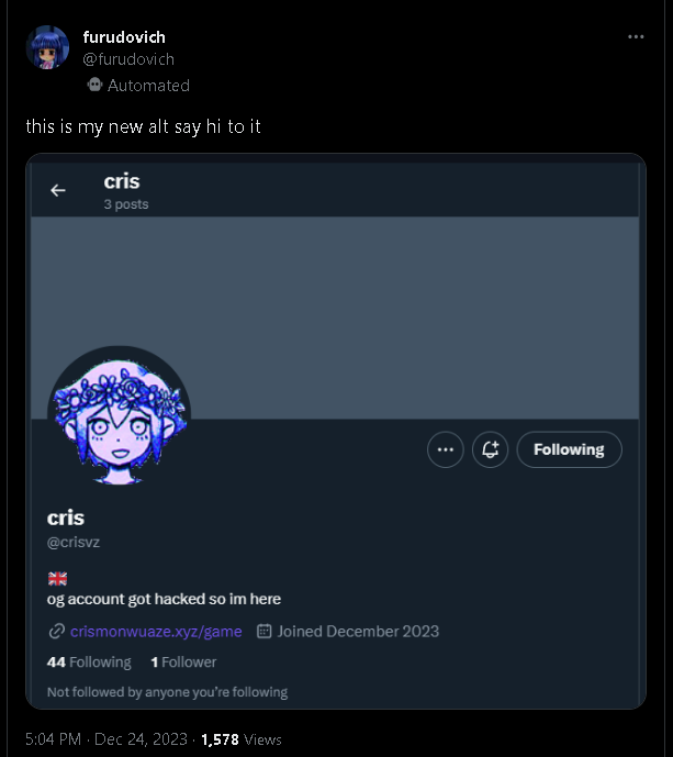 crisvz's tweet photo. chat im not alt https://t.co/5D8bLkV2mh