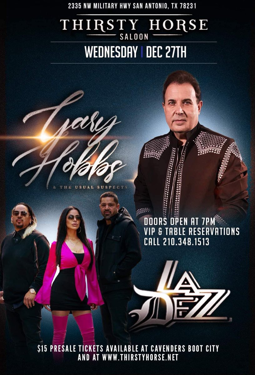 This Wednesday December 27th we’ll see y’all at Thirsty Horse Saloon. With Gary Hobbs.