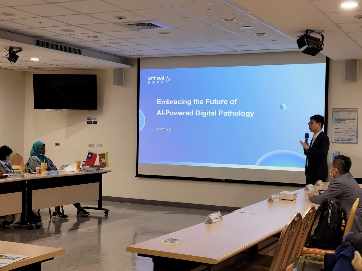 aetherAI_tw's tweet image. Today at Shin Kong Hospital. aetherAI shared insights on enhancing Myanmar&apos;s healthcare with digital pathology &amp;amp; AI.  Showcased aetherSlide&apos;s role in telemedicine &amp;amp; aetherAI Endo&apos;s impact on colonoscopy standards. Proud to support the global health collaboration!