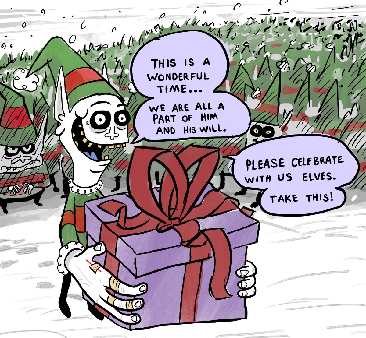 joeuebie's tweet photo. Santa’s elves have found you near the North Pole. Do you accept the gift? https://t.co/o2W3b6oXOt