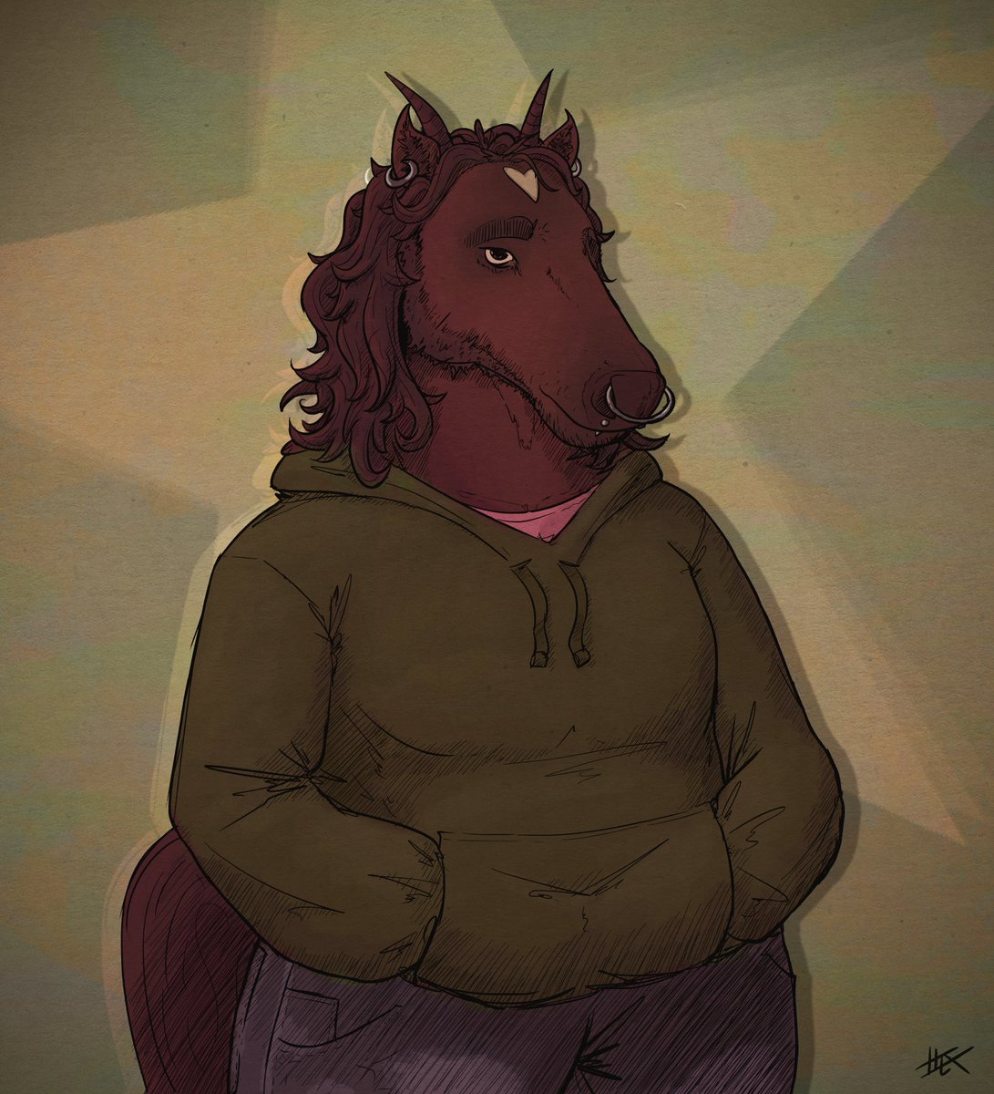 A piece for @staurraia as part of <a href="/boppityboopie/">poodle</a> 's secret santa!

Casual horse 🐴 Hope you like it :)