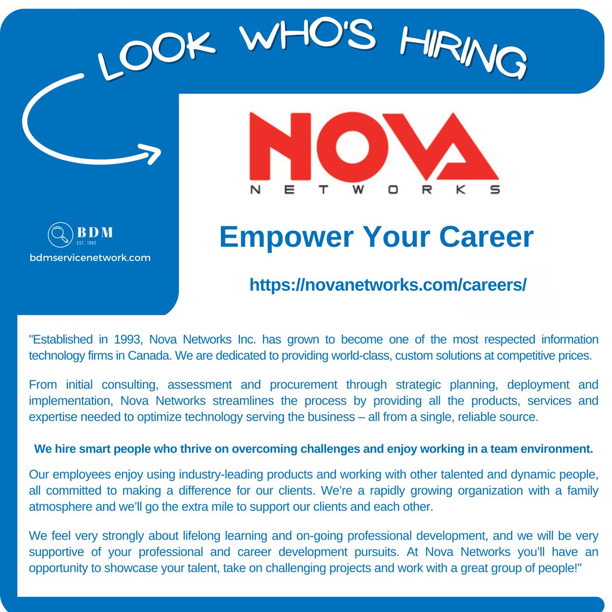 Check out #greatopportunities in #ottawa and #montreal at Nova Networks buff.ly/3rxPQxc #accountmanager #accountsreceivable #appletech #servicedeskanalyst #linuxengineer #networkengineer #servicedeskanalyst #salesexecutive #jobs #hiring courtesy buff.ly/42ubE9v