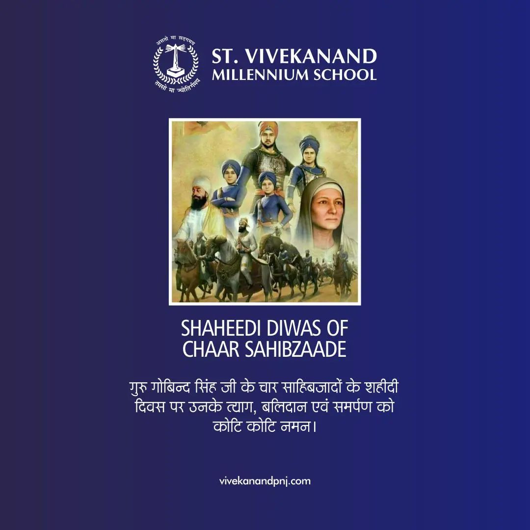 SVMS_Pinjore's tweet photo. On #VeerBaalDiwas, nation🇮🇳 salutes the courage &amp; resilience of the brave sons of Shri Guru Gobind Singh Ji , Sahibzada Zorawar Singh &amp; Sahibzada Fateh Singh.

Their unwavering spirit &amp; legacy continues to inspire millions. 🙏

#VeerBaalDiwas2023 #Martyrs #svmspinjoreofficial https://t.co/1hqtV8bqgE