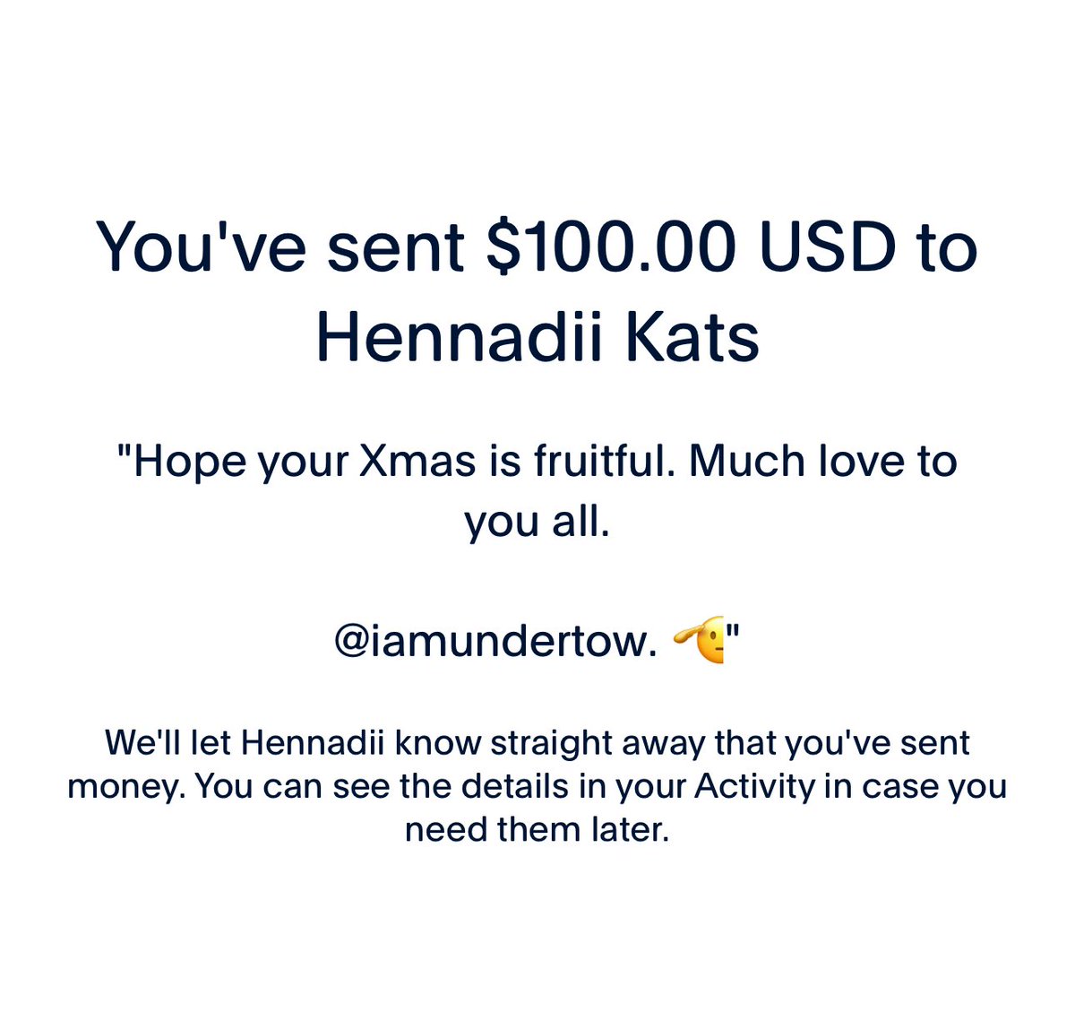 iamundertow's tweet photo. @RosePat02286808 The receipt you get will look like this. ❤️ https://t.co/5AAIOisuiT
