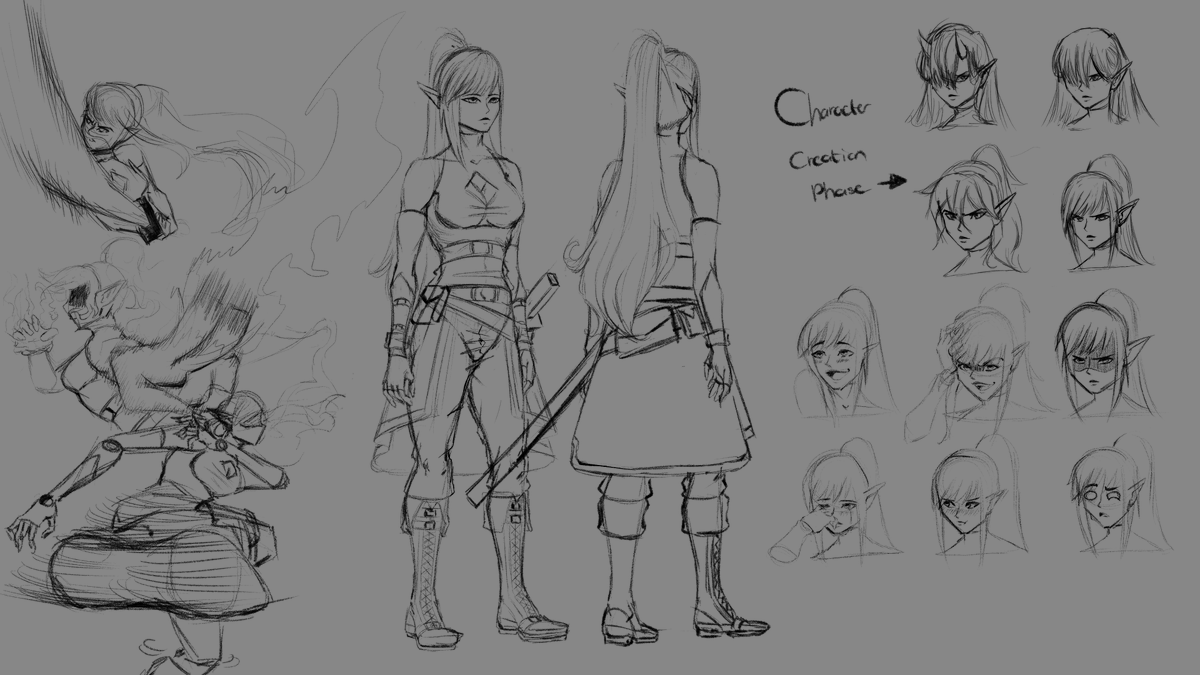 SunamiStorm_'s tweet photo. Finally getting into character designing again. Probably going to make more of these reference sheets. (Its in its drafting phase so still working on it!)

#art #referencesheet #sketch #draft #artdraft #concept #conceptart #conceptartist #dndart #dndartwork https://t.co/VoV0xlHedh