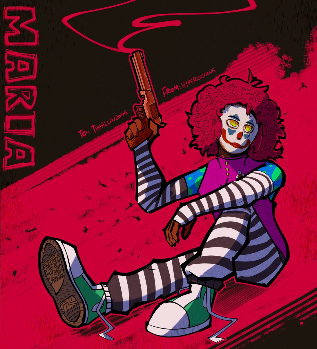 my secret santa piece on Newgrounds for @theallanzone of their character, Maria!