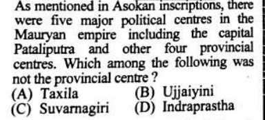 CSExamination's tweet photo. UPPET Exam- 2023

Topic- History / Mauryan period

Comment your answer.

#UPSCPrelims2024 #Environment #UPSC #uppsc #roaro #mppsc #ukpsc #HPSC https://t.co/kMQBLDJofv