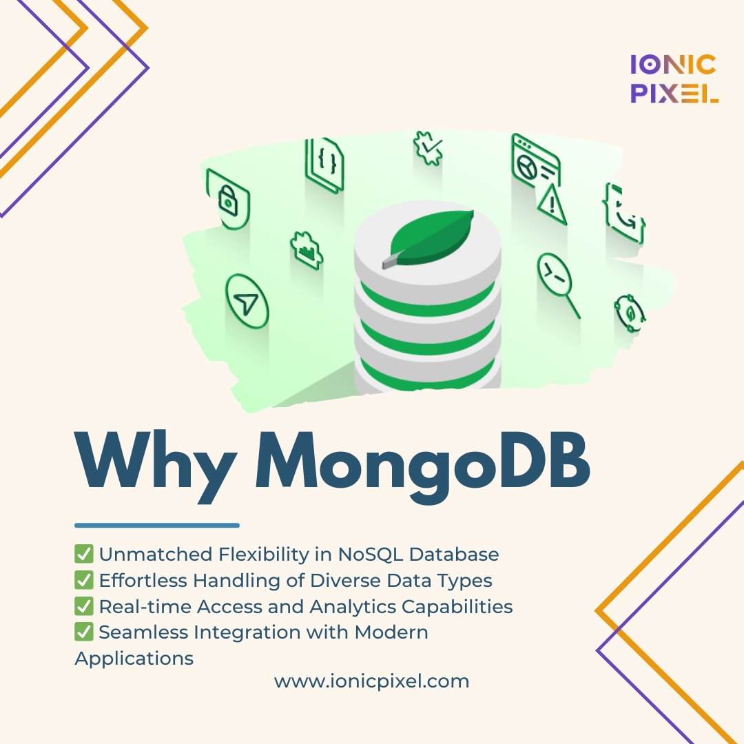 ionicpixel's tweet photo. Why Opt for MongoDB?
✅ Unmatched Flexibility in NoSQL Database
✅ Effortless Handling of Diverse Data Types
✅ Real-time Access and Analytics Capabilities
✅ Seamless Integration with Modern Applications

#Ionicpixel #MongoDB #NoSQL #DataManagement #DigitalInnovation #Tech https://t.co/KHEBH5hM7X