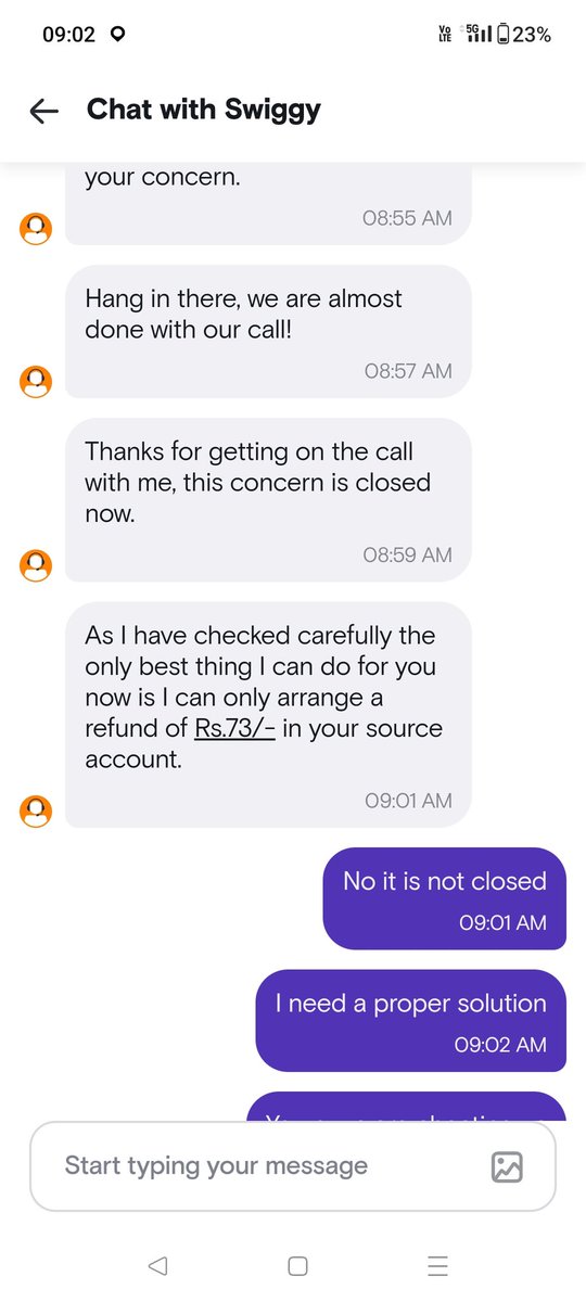Vimalaaram's tweet photo. @Swiggy you guys are cheating the https://t.co/HS795VGzJy morning I ordered Ladies finger with a combo offer 250gms *4 - 2 sets @Rs 73/kg
and I received only 2*250 gms
I called up the customer care and they said only a refund of Rs 73/- can be https://t.co/clMeX93yUD can u cheat https://t.co/GeWDtiEEA9