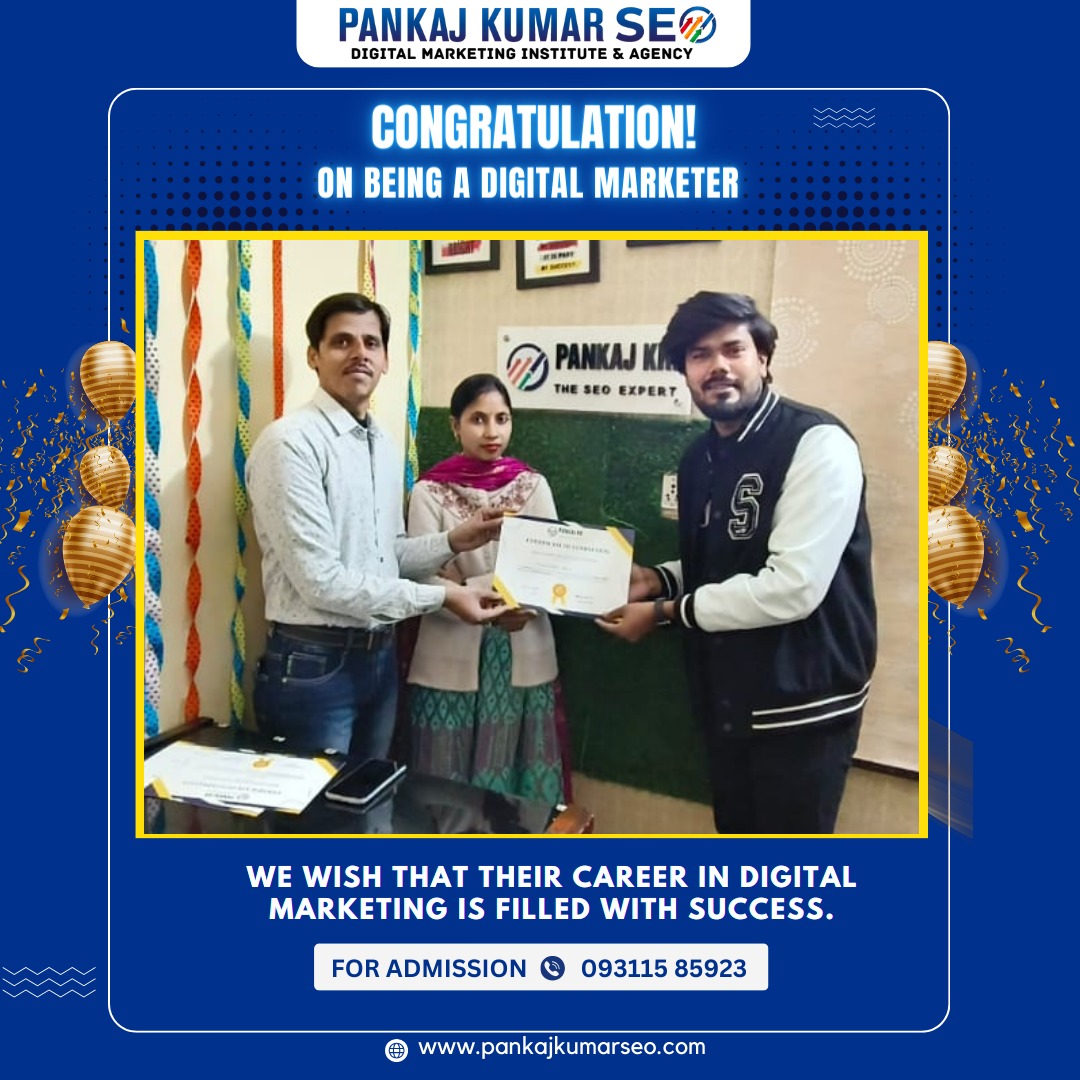 seopankajkumar's tweet photo. Congratulations to all of you.🎉🏅🏆 All the best for your future 👍 May your all dreams come true. God bless you. #digitalmarketing #marketingstrategy #digitalmarketingagency #instagram #marketingagency #entrepreneurship #digitalagency #pankajkumarseo #seoinstitute #seotraining https://t.co/OhOA80styx