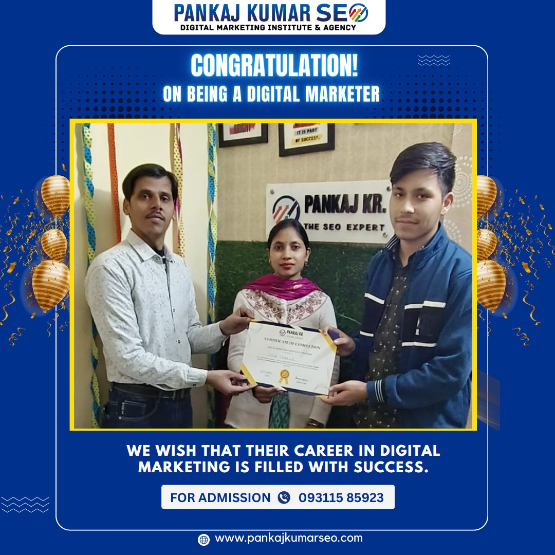 seopankajkumar's tweet photo. Congratulations to all of you.🎉🏅🏆 All the best for your future 👍 May your all dreams come true. God bless you. #digitalmarketing #marketingstrategy #digitalmarketingagency #instagram #marketingagency #entrepreneurship #digitalagency #pankajkumarseo #seoinstitute #seotraining https://t.co/OhOA80styx