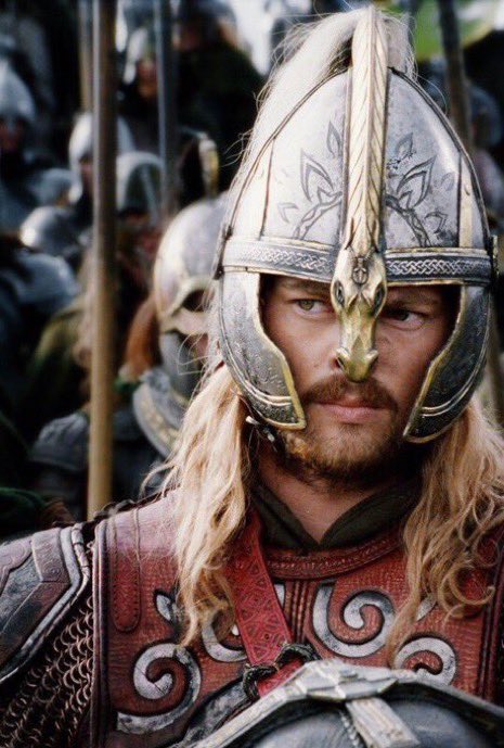 Rachael_Conrad's tweet image. As ridiculously handsome as Aragorn is, saying that he’s the best looking dude in all of Middle Earth is Éomer erasure and I will not stand for it.