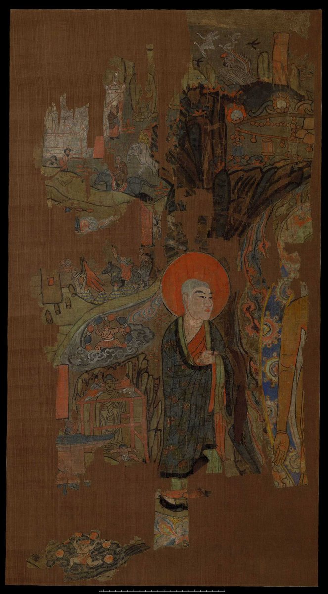 rico81693's tweet image. Dunhuang frescoes, existing in the British Museum.#museum #art #frescoes