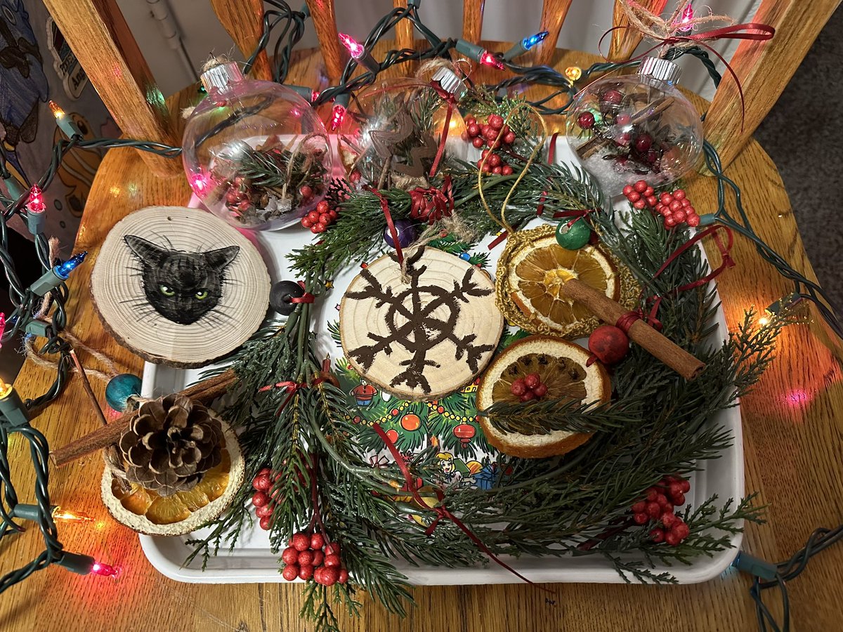 cullencore's tweet photo. christmas &amp; yule were great this year 🥹 my gf and i did a lot of baking and cruising for lights, had lots of creative time making decorations (not pictured: cookie decorating w shae and cece 😁), and drank more dutch bros hot cocoa than a reasonable human should https://t.co/nLgO1JS0W9