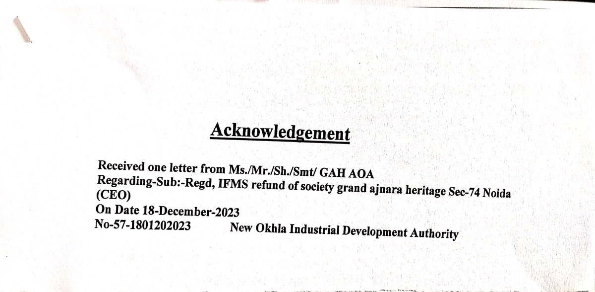 AjnaraGrand's tweet image. @NavbharatTimes @PravendraNBT @CeoNoida @CMOfficeUP @NandiGuptaBJP @JaswantSainiBJP
Noida CEO office is requested to kindly direct Lotus Maintenance Services Private Limited to refund IFMS of Grand Ajnara Heritage as per representation given in meeting dates 16th december.