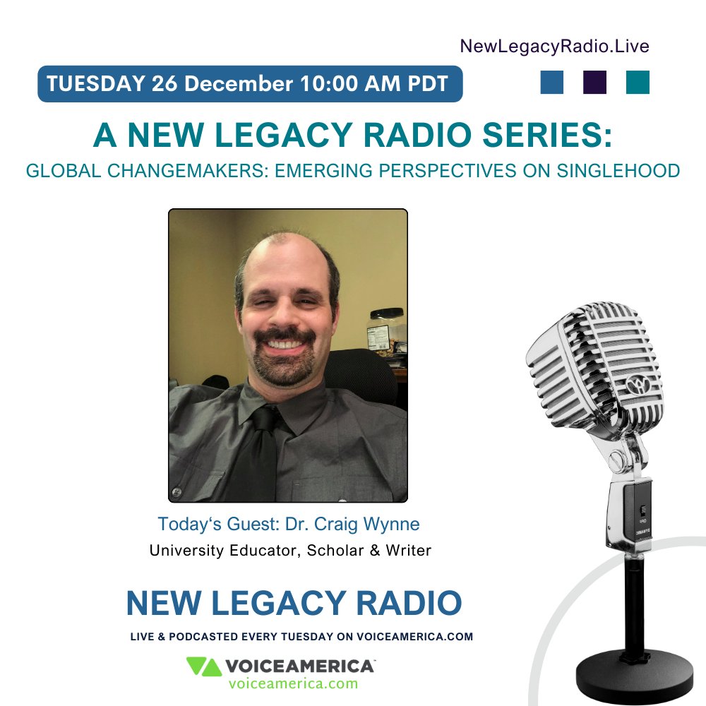 Tune in to NL Radio today (26 Dec.) at 10am PST/1pm EST/6pom GMT! Today's guest is Dr. Craig Wynne, co-editor of "Singular Selves: An Introduction to Single Studies," co-edited w/ Dr. Ketaki Chowkhani. Join us to learn more about this exciting work &amp; perspective on singlehood!