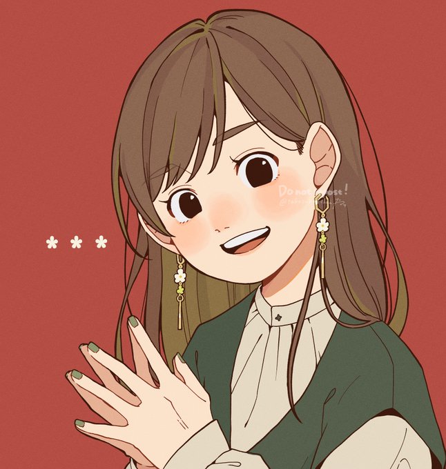 「brown hair green nails」 illustration images(Latest)