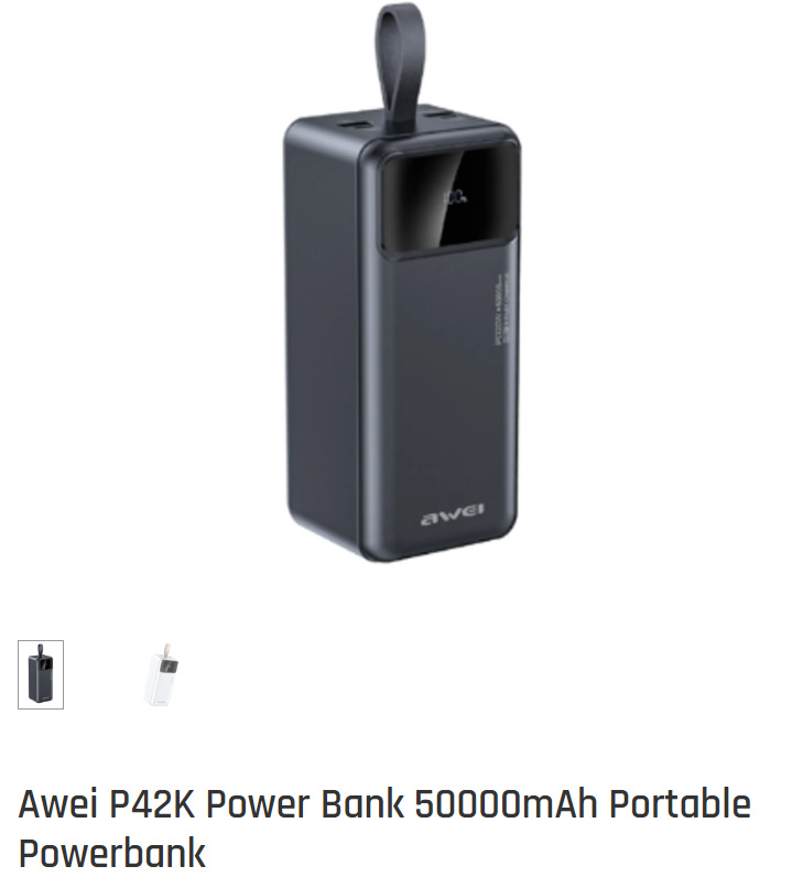 If he's indeed using this kind of 50k mah powerbank..no wonder it
