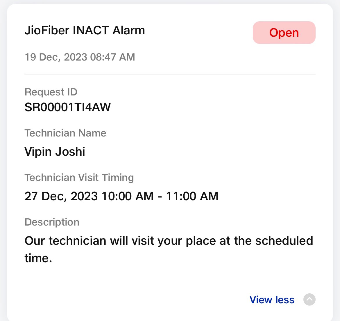 mohitsah20's tweet photo. Another another date assigned to same ticket open from last 12 days @JioCare fuck your service .Solving a simple issue is like rocket science for them https://t.co/ZtVZCo6s0I