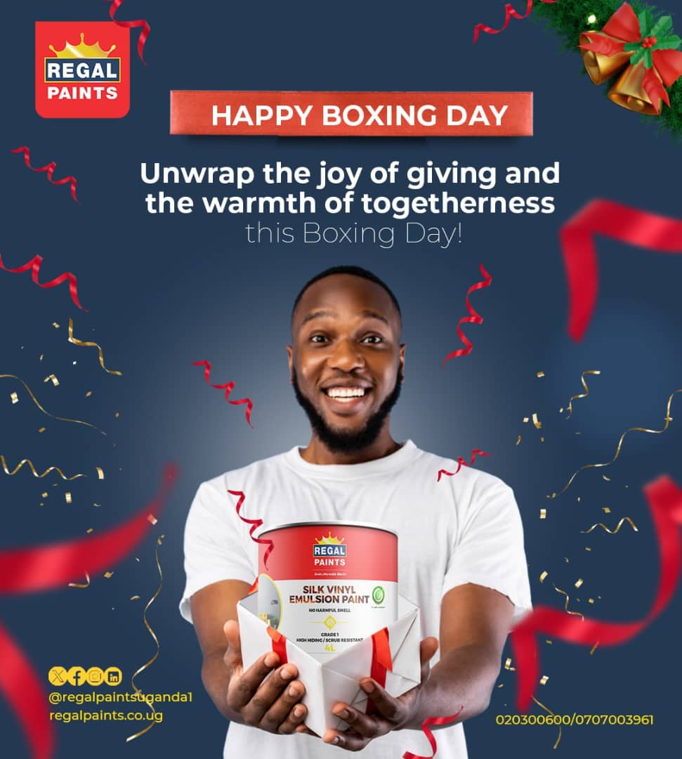 regalpaintsug1's tweet photo. Unwrap the joy of giving and the warmth of togetherness this Boxing Day! πβ¨
Wishing you moments of kindness, love, and a palette of delightful memories.
Happy Boxing Day from Regal Paints Uganda
#RegalPaints
#FestiveHues
#TransformWithColor
#EvenTheWallsLikeIt https://t.co/7RIWGTR8O0