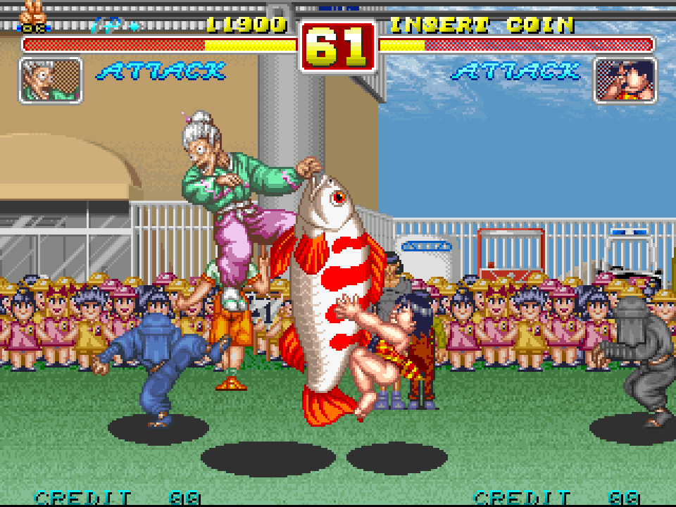 BuscandoElWarp's tweet photo. El juego del día: #PowerInstinct2 (#Arcade)
Creador: #Atlus 1994
Titulazo en el top donde la disputa por el título de gobernante del clan Gouketsuji continua cuando Oume y Oshima secuestran a Otane y la tiran al mar, los combatientes tienen una segunda oportunidad de ser el líder https://t.co/du2b5YOAcM
