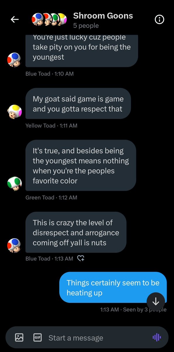 LeanToadstool02's tweet image. Shit gets tense behind the scenes