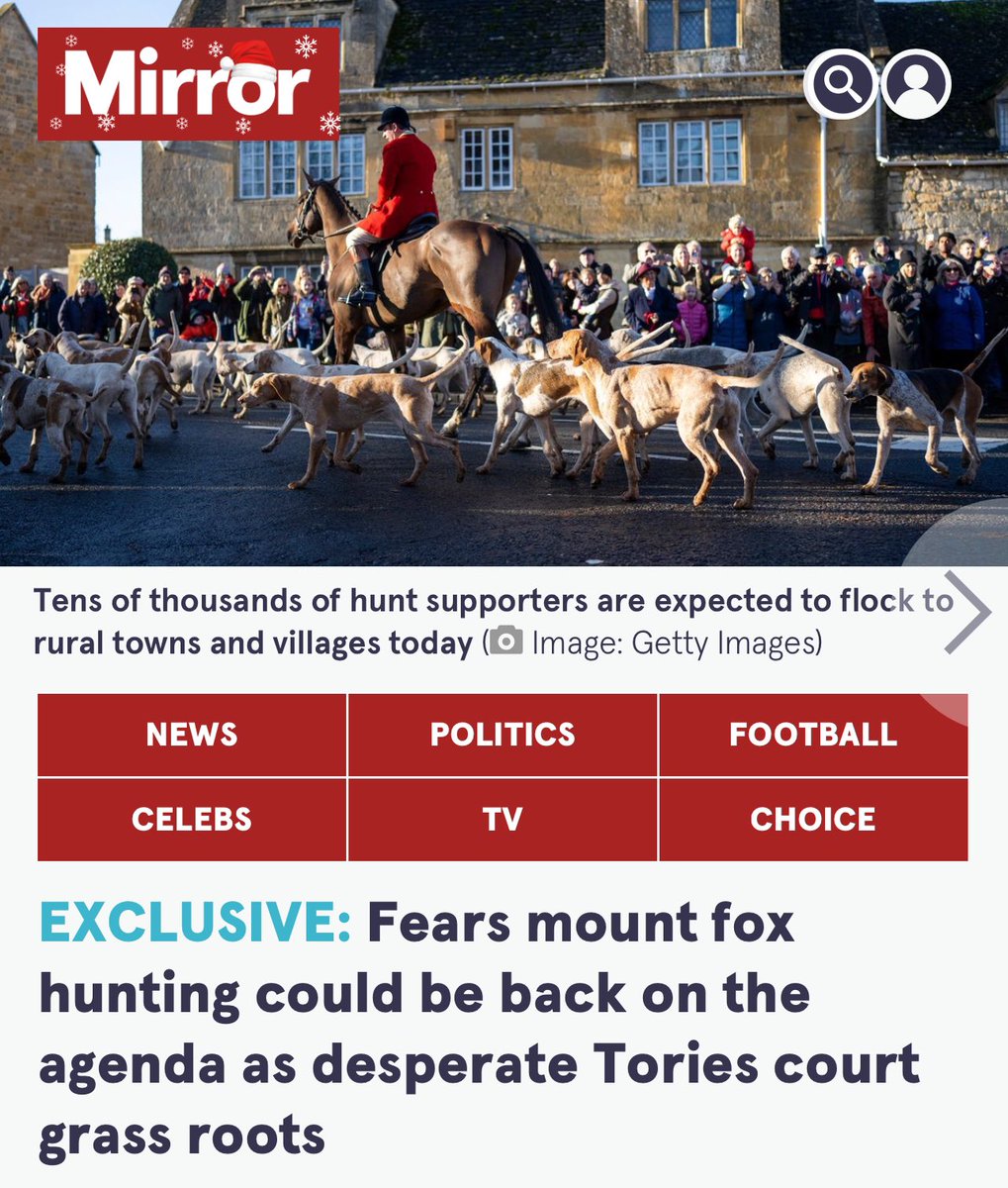 RT if you’d never vote for a party that supports the legalisation of fox hunting.