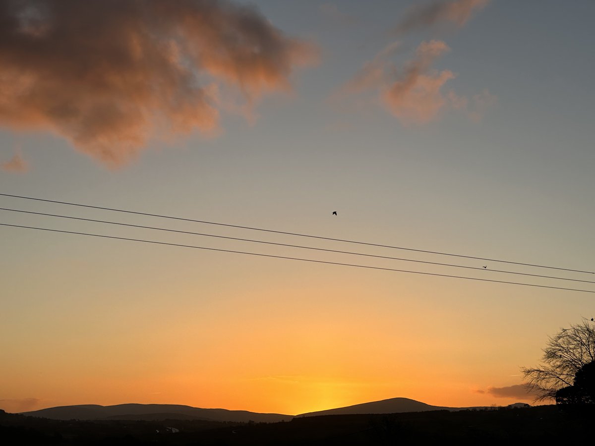 MarkLusby's tweet image. Sun rising along the Foreglen in the Sperrins. Sawell and Dart mountains to the right hand side. Viewed from Glenkeen , Cluain Chaoin, Pleasant Meadow. #newhome #newview #newday