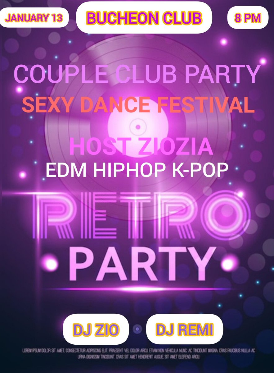 #부커 #클럽 #부천 #파티
클럽대관 클럽파티 섹시댄스페스티벌
개환장파티로 즐겨보아요 
부천 1월13일 토요일 저녁8시입니다
부커분들 신청하세요(디엠,댓글)
Line- kstkim 
렛츠기릿~~~~~~!