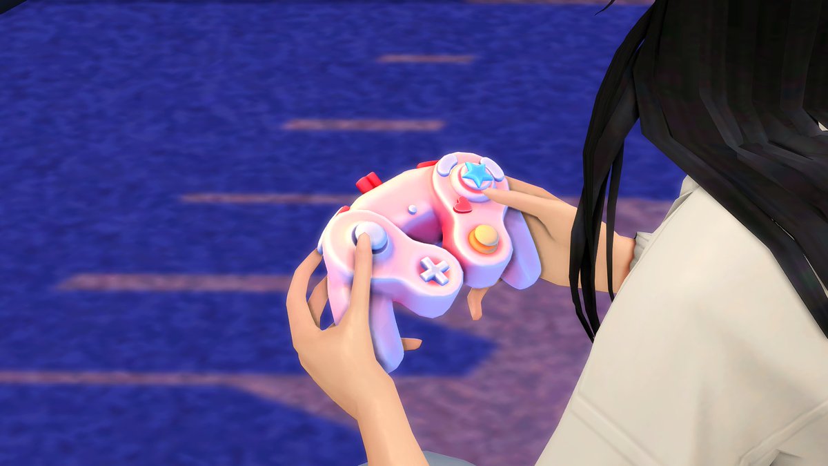 i downloaded this game console cc a while ago but i didn't know that it replaces the regular game controllers??? this is so cute???? 

#ShowUsYourSims