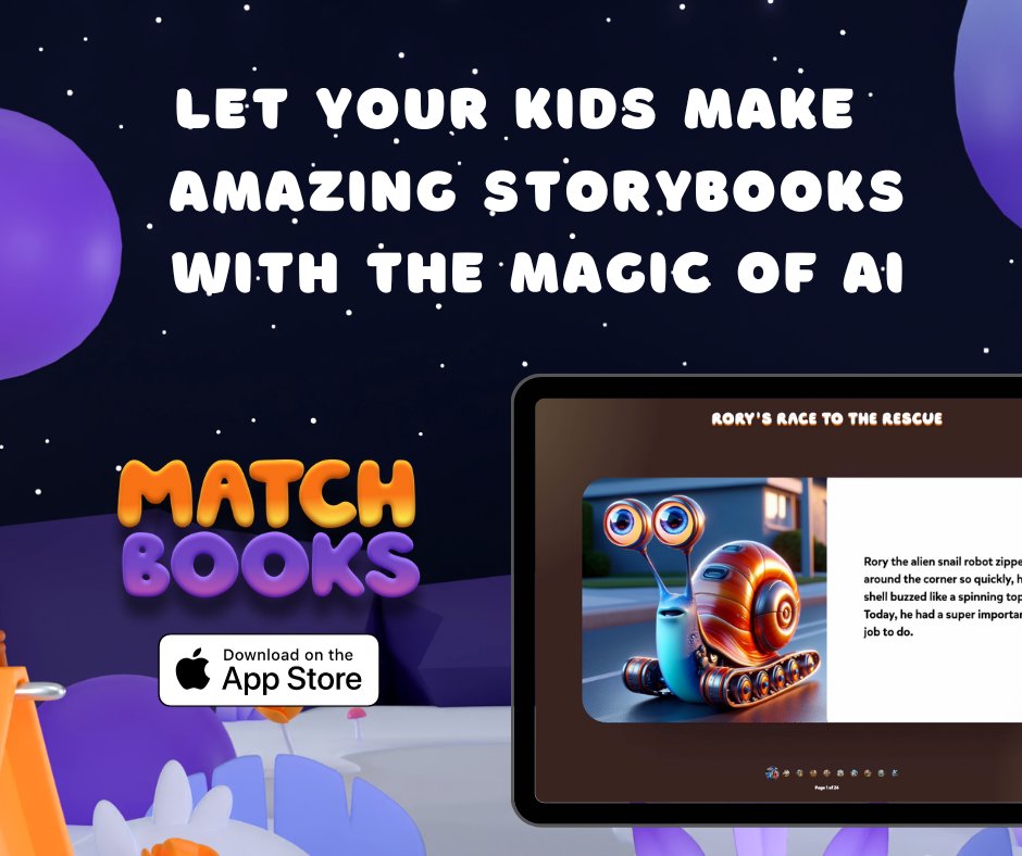 Bring your kid's imagination to life in stories 📚, with the ✨ magic of AI ✨ On the App Store now -> apple.co/3TASbmK #holidayfeels #ai #creativity