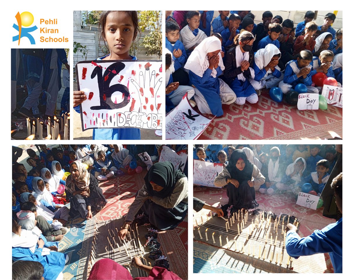 PK_Schools's tweet photo. Students of Pehli Kiran Schools stood in vigil, offered prayers and showed solidarity in remembrance of the martyrs of the APS Attack. May their souls rest in eternal peace - ameen
#BlackDay #16thDecember https://t.co/6ibWUPi5ng