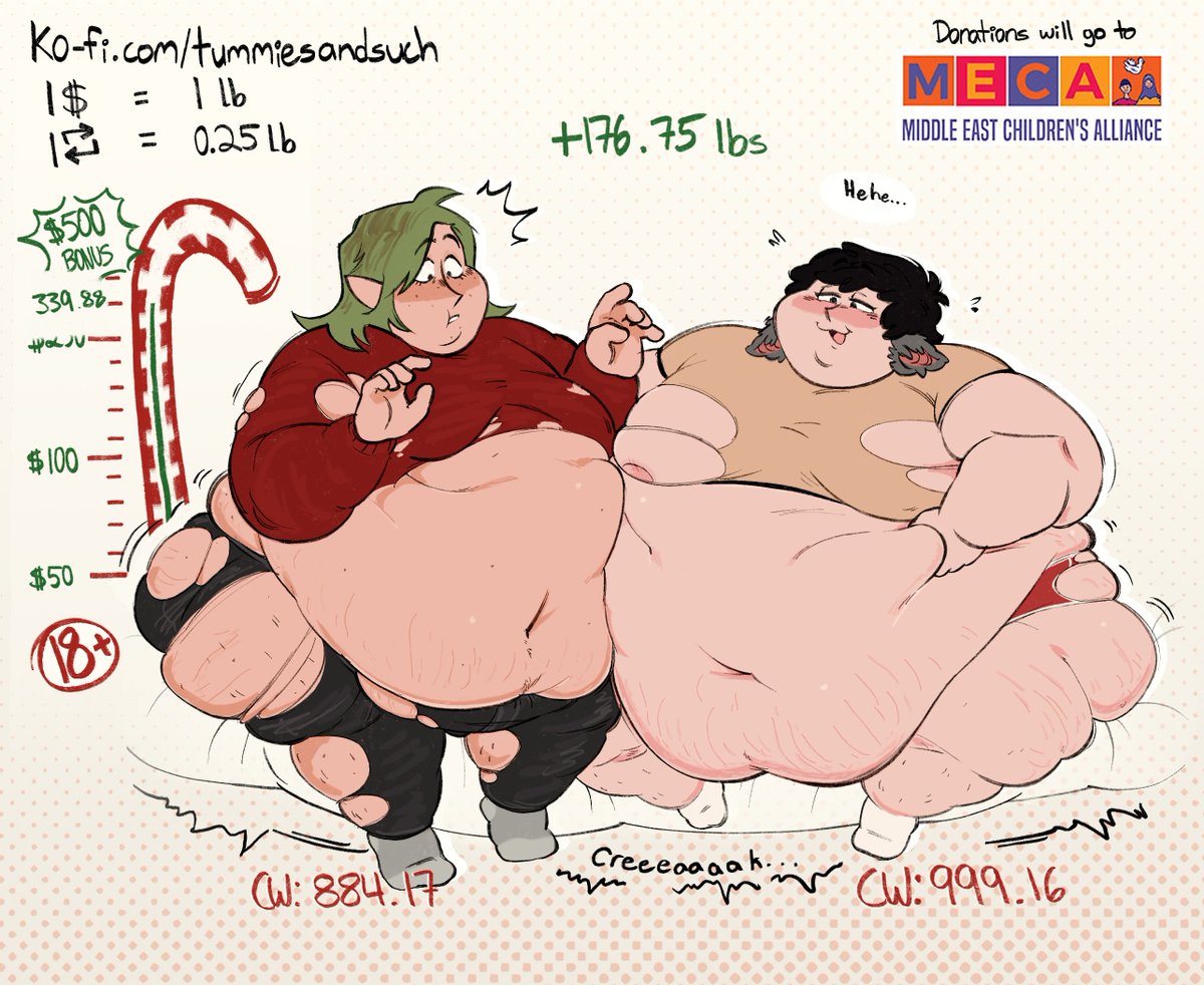 tummiesandsuch's tweet photo. These mfs got fat as hell wtf! They're getting too big for the page!
I apologize for the wait on this one, been busy with christmas stuff. If we can reach the $500 goal I'll do the in-between stages of their gains (perhaps some raunchy extras/alts too?)
https://t.co/DW6en1Ncun https://t.co/lpF637efpX