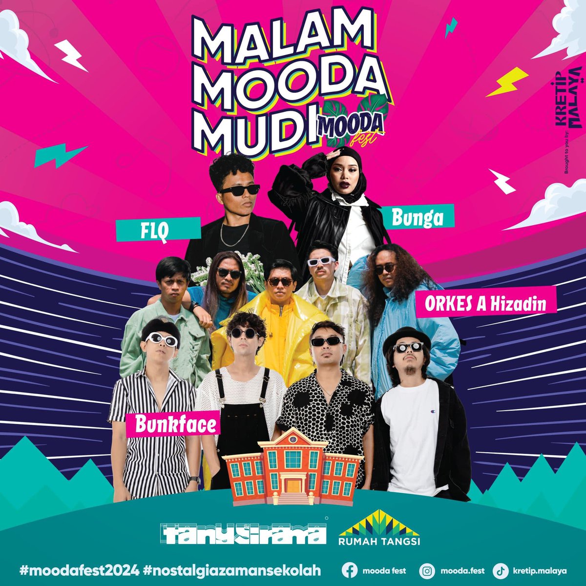 #TANGSIFEST
_*MOODAFEST 2024 :Nostalgia Zaman Sekolah_* 👩🏼‍🏫👨🏼‍🏫📚🎓🚌📕🏫🚸

So what are you waiting for? Join us at *MOODAFest2024*;
📍Rumah Tangsi
📆 7th January 2024
⏱️ 10am - 10pm
👕 Back to School attire