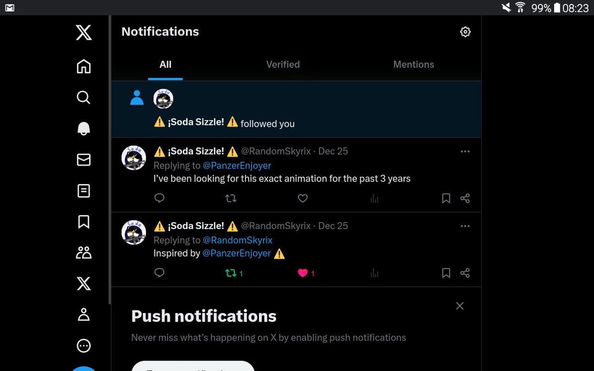 PanzerEnjoyer's tweet photo. @RandomSkyrix 
blud has breeched my notifications https://t.co/os0NdrKqJW