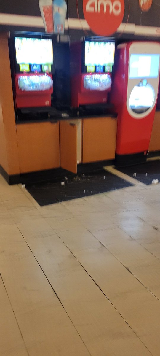 EricaKaiser's tweet photo. @AMCHelps We took our family to the movies Christmas day to see Wonka.  I've never been to a theater so dirty. Walking into our theater (at AMC Liberty Tree Mall 20) the trash cans were over flowing, and people behind us had a mouse crawl on them!  We saw the mouse! HELP! https://t.co/SXkRe6Ljls